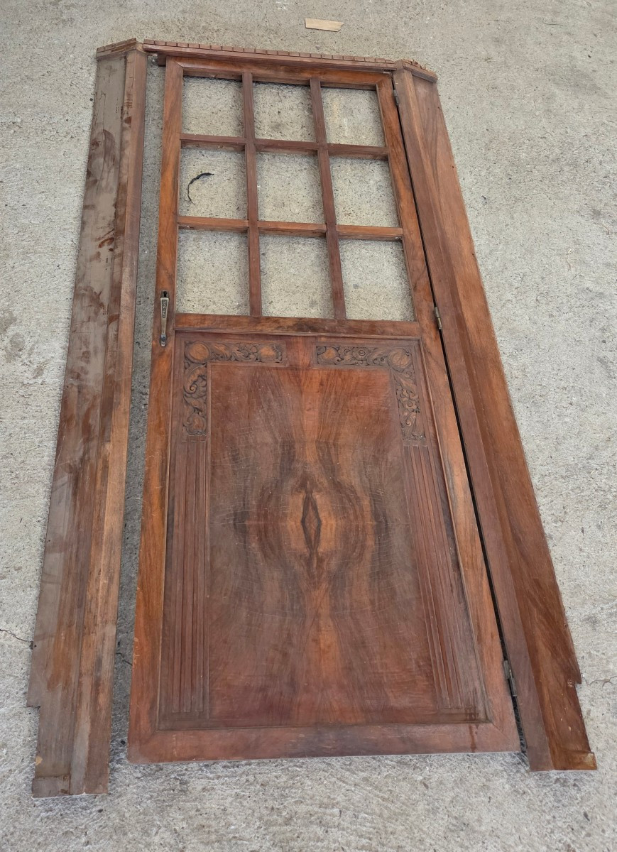 Art Deco Walnut Examination Door From A House In The Saurupt District Of Nancy