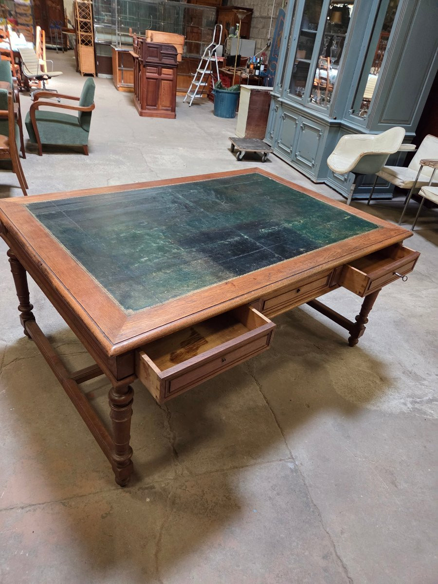 Grand bureau debut 1900 en chene-photo-2