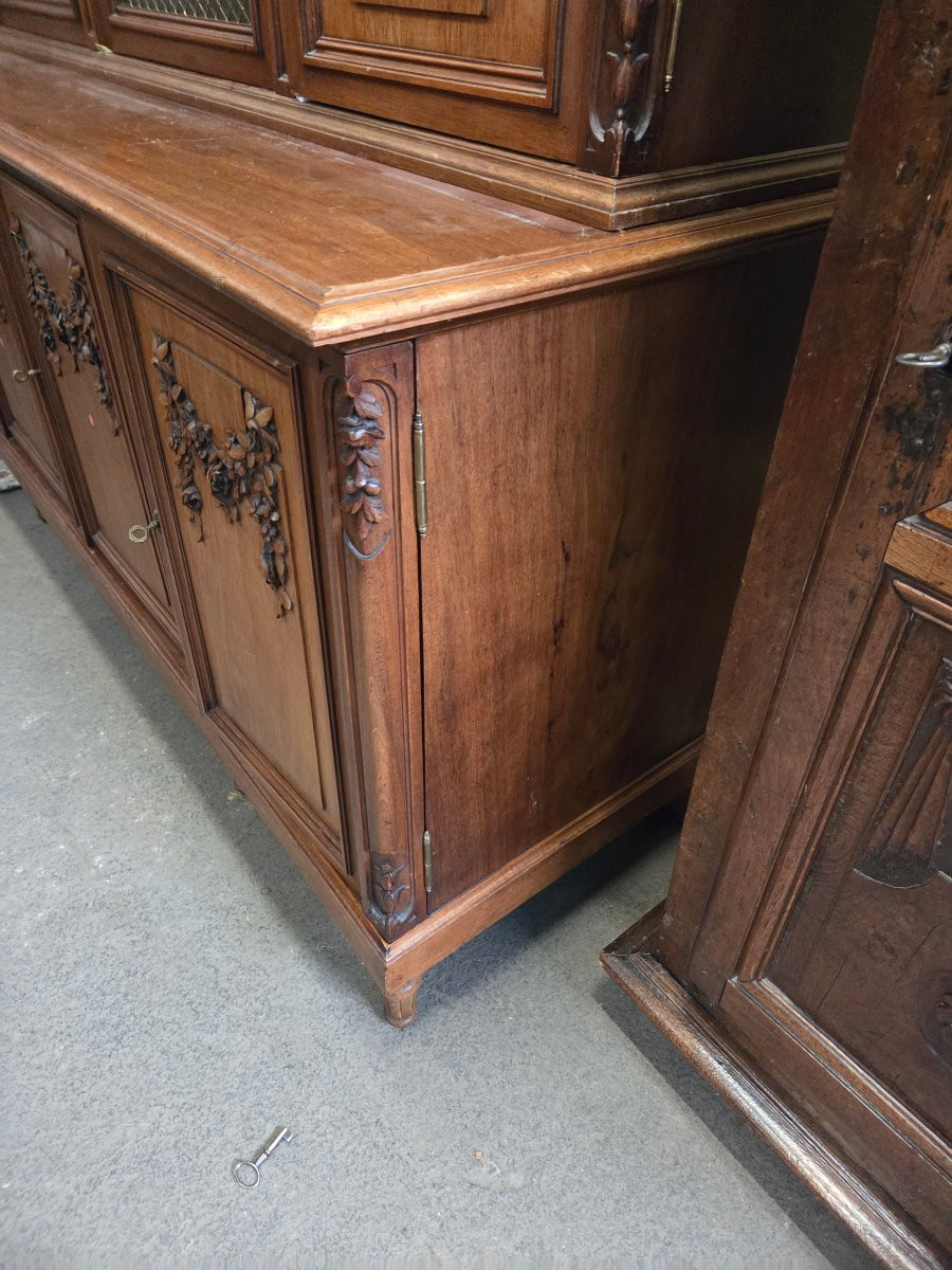 Early 20th Century Louis XVI Mahogany Buffet Bookcase-photo-4