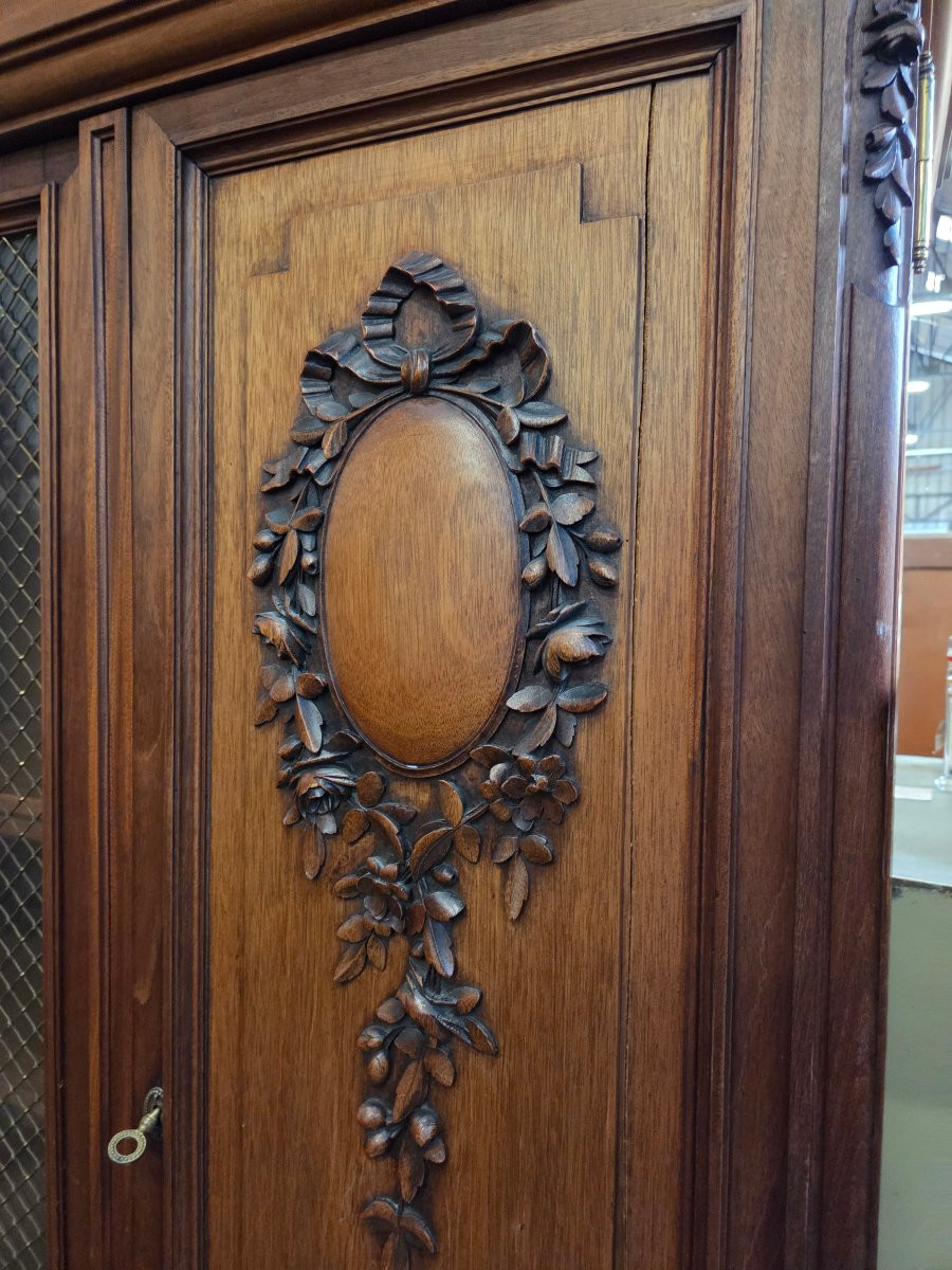 Early 20th Century Louis XVI Mahogany Buffet Bookcase-photo-2