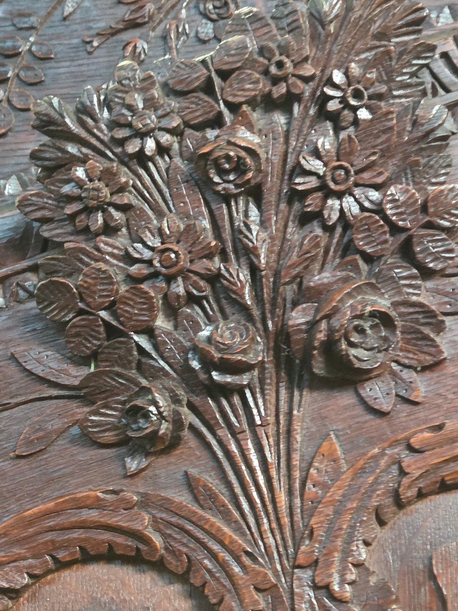 Very Richly Carved Normandy Armoire Dated 1840 Measuring 246cm-photo-4