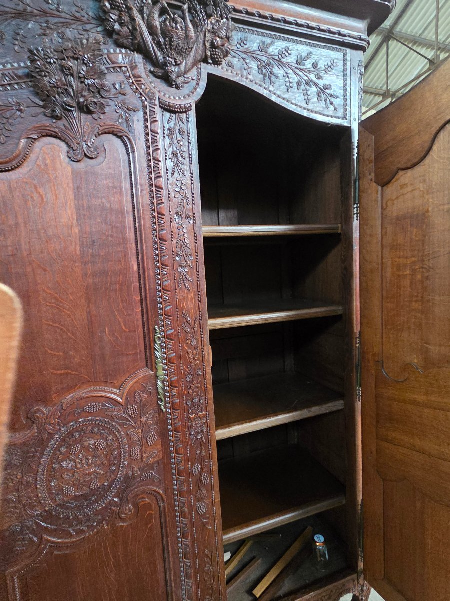 Very Richly Carved Normandy Armoire Dated 1840 Measuring 246cm-photo-7