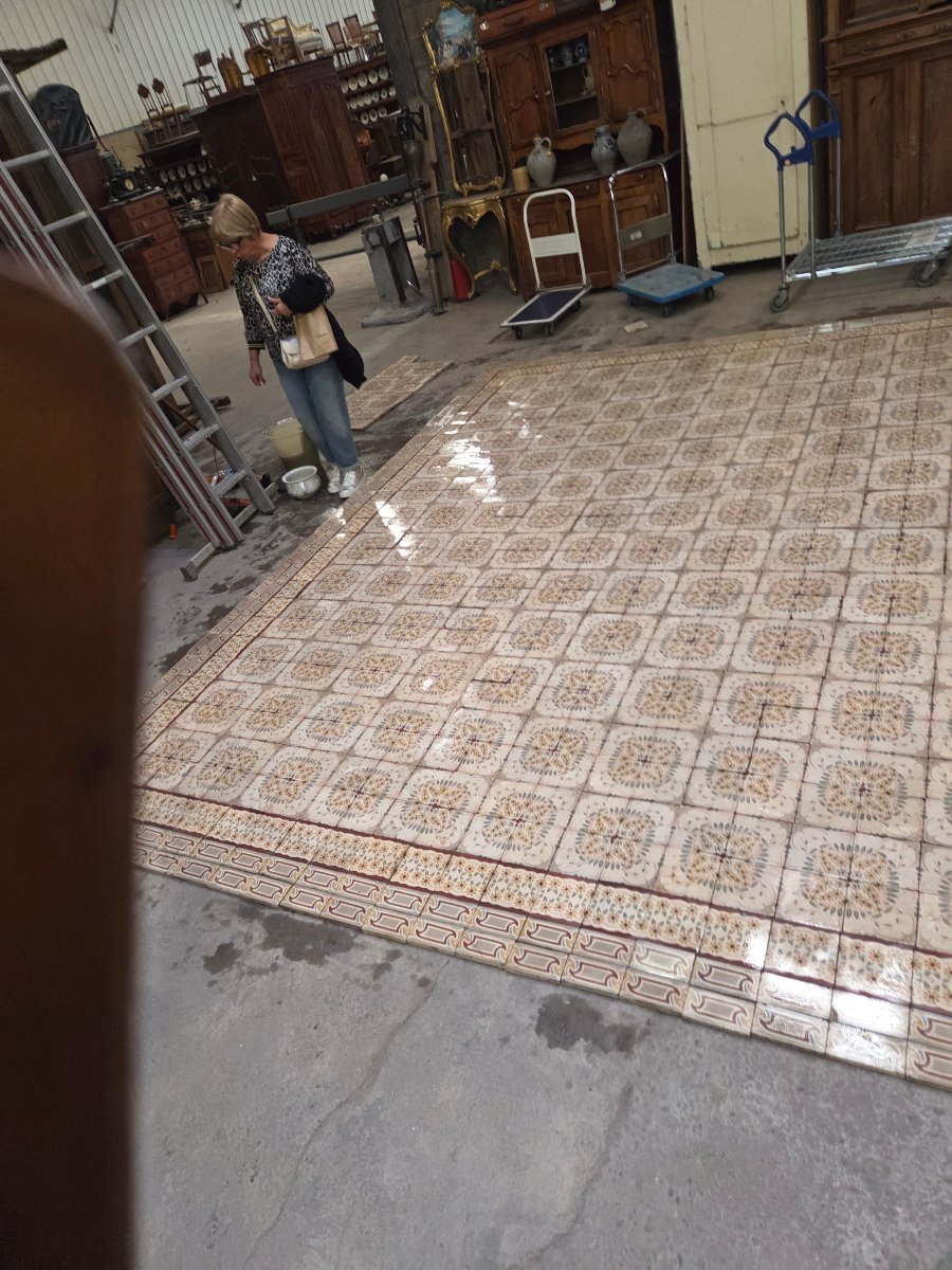 16 metres carré de carrelage en ciment des années 30-photo-4