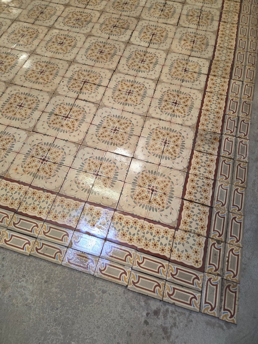 16 metres carré de carrelage en ciment des années 30-photo-3