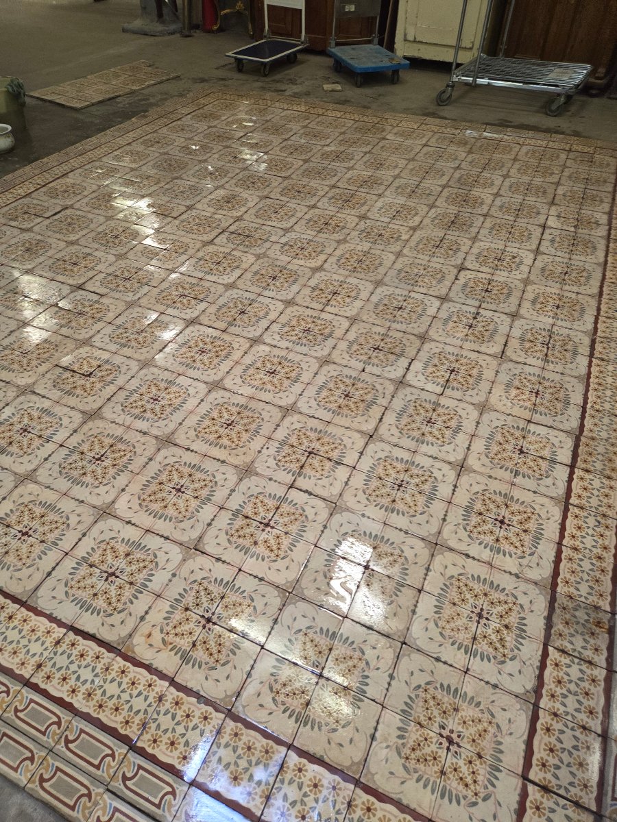 16 metres carré de carrelage en ciment des années 30-photo-4