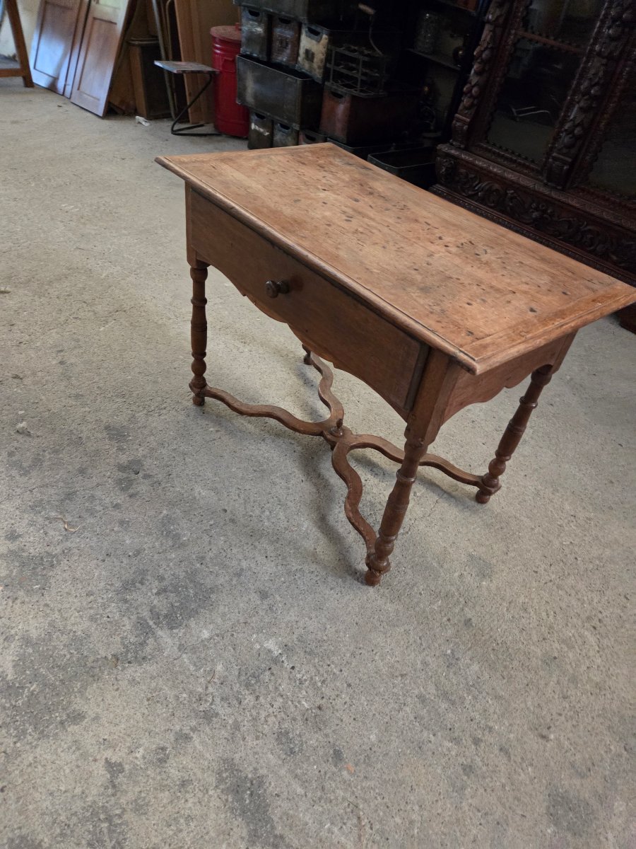 Table écritoire Louis XIV en chêne -photo-2