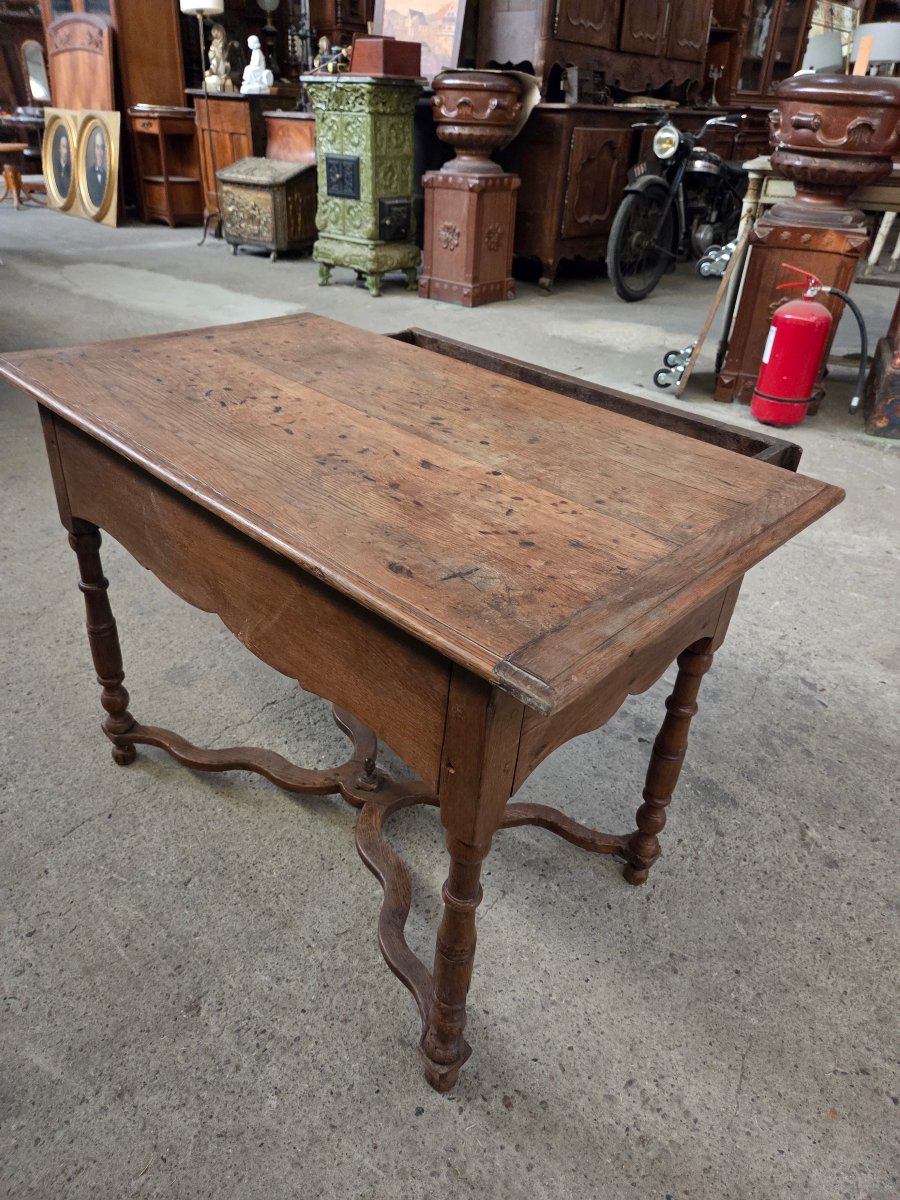 Table écritoire Louis XIV en chêne -photo-3