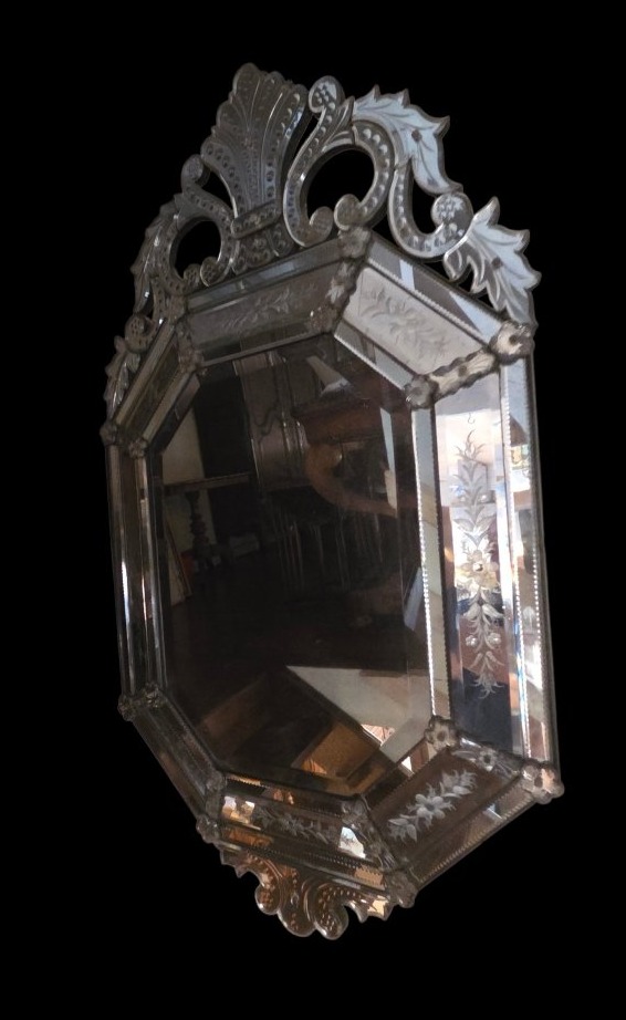 Miroir vénitien a pare close début 20ème siècle 