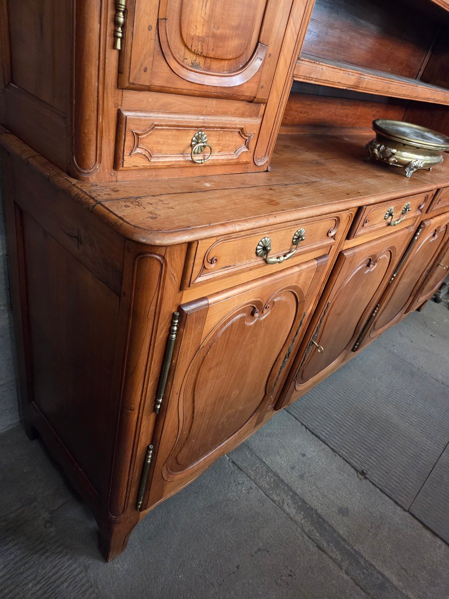 Buffet vaisselier louis XV 19eme en merisier  francontois -photo-4