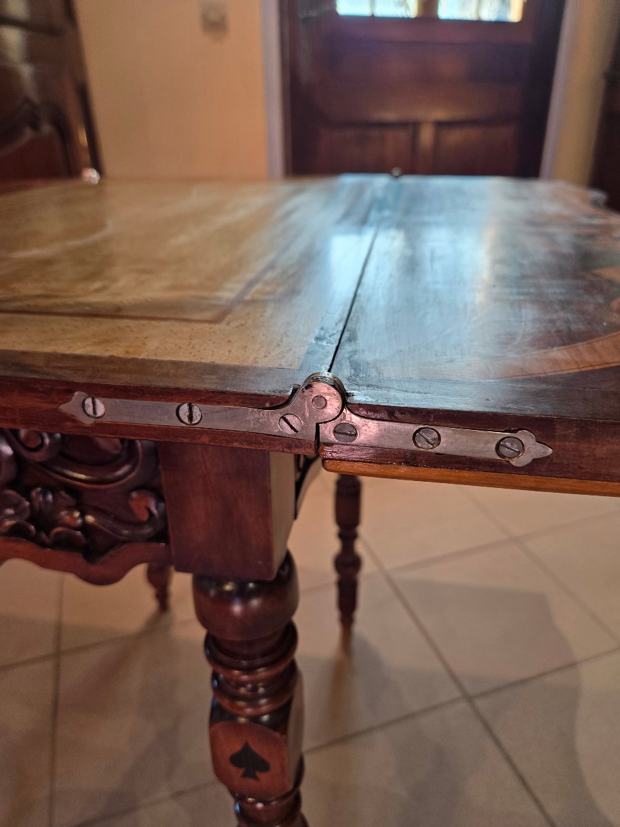Folding Game Table By Emile Gallé, Before 1904-photo-1