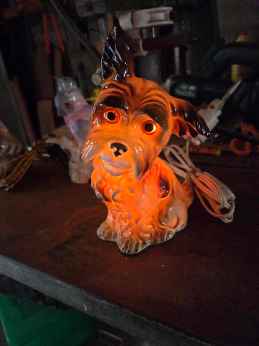 1950s Ceramic Night Light, Dog Design-photo-5