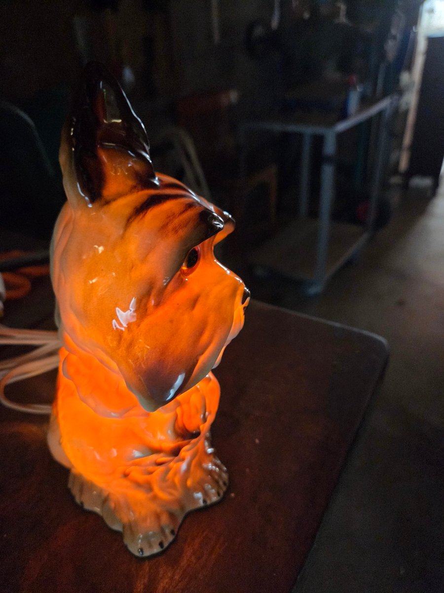 1950s Ceramic Night Light, Dog Design-photo-6