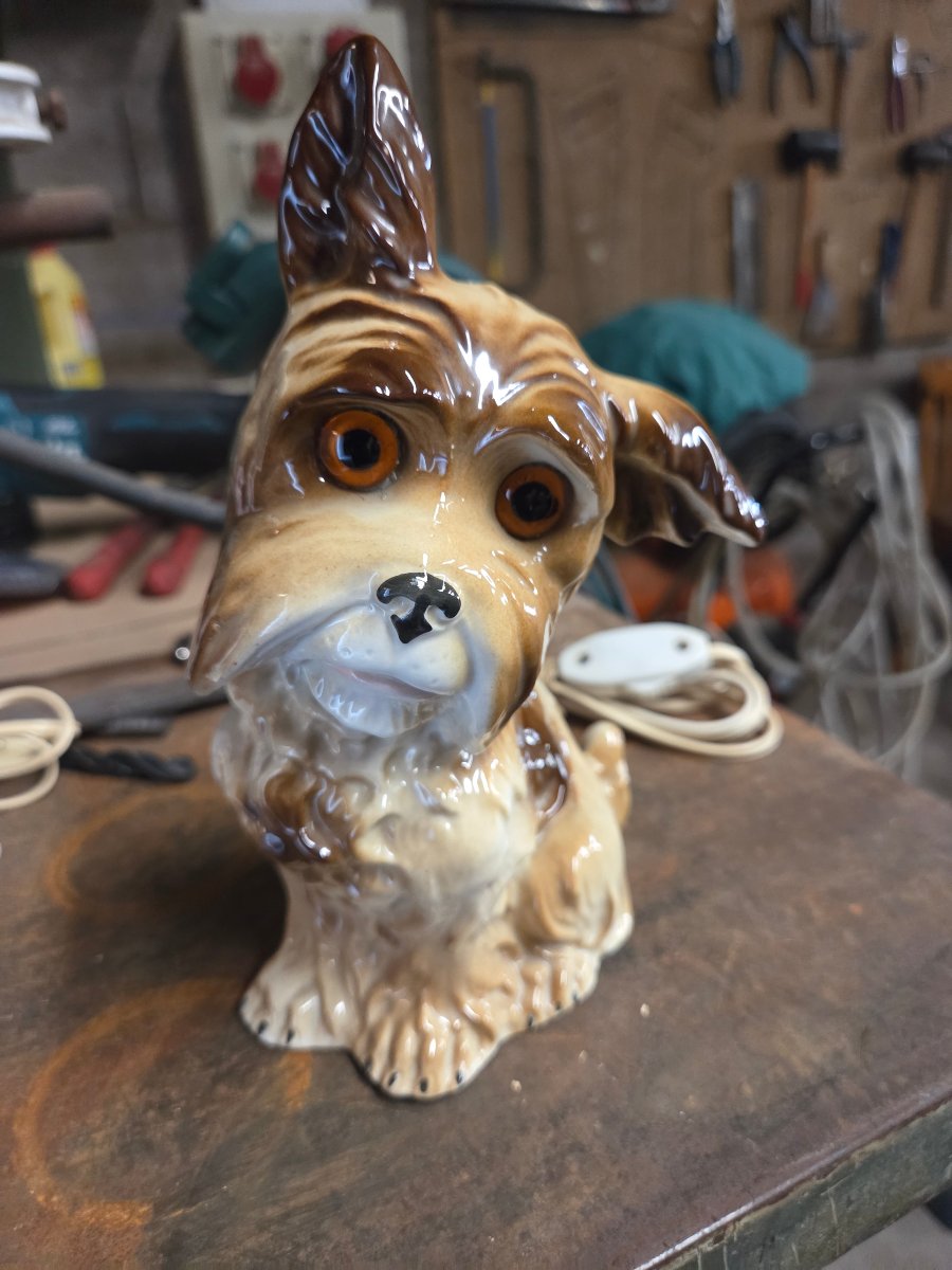 1950s Ceramic Night Light, Dog Design