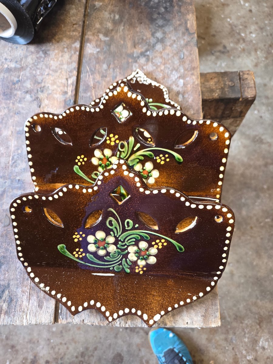 Soufflenheim Pottery Letter Holder From The 1950s-photo-3