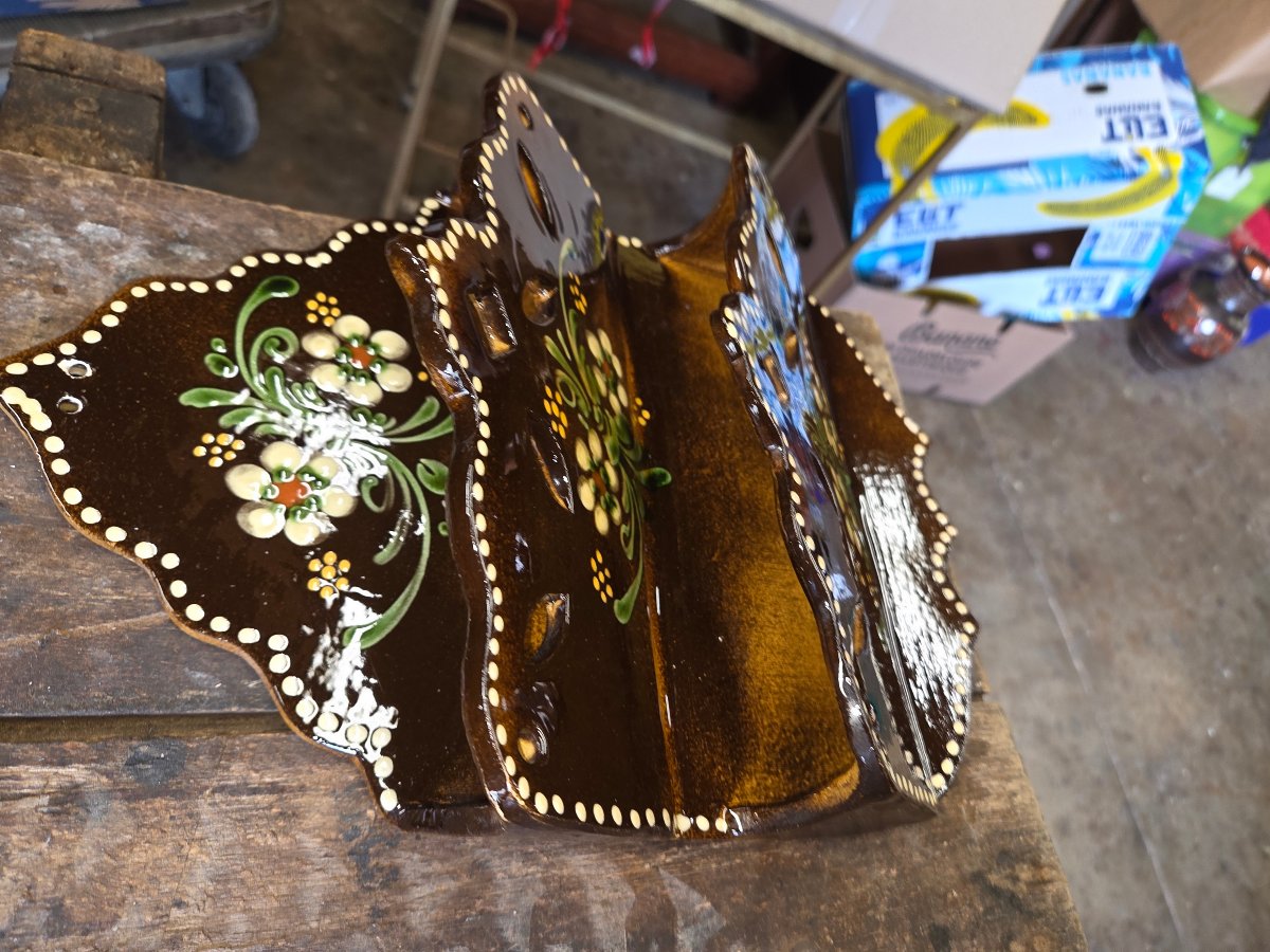 Soufflenheim Pottery Letter Holder From The 1950s-photo-4