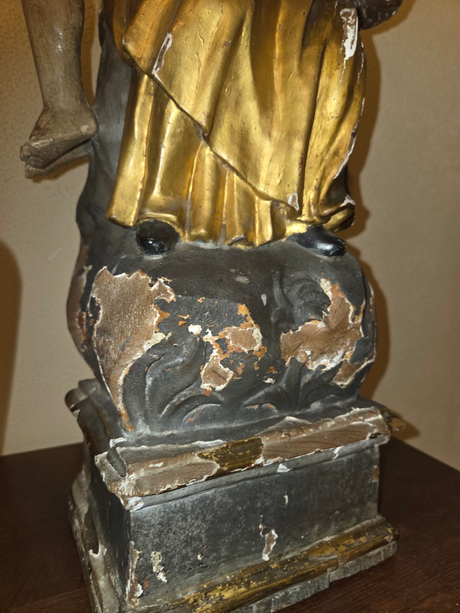18th-century Pietà In Gilded And Polychrome Wood -photo-3
