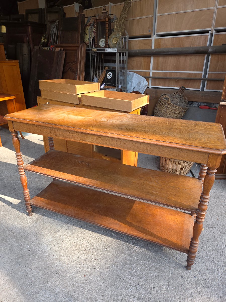 Sideboard From A Former Hotel-restaurant In Nancy, Made Of Period Oak, Restored -photo-2
