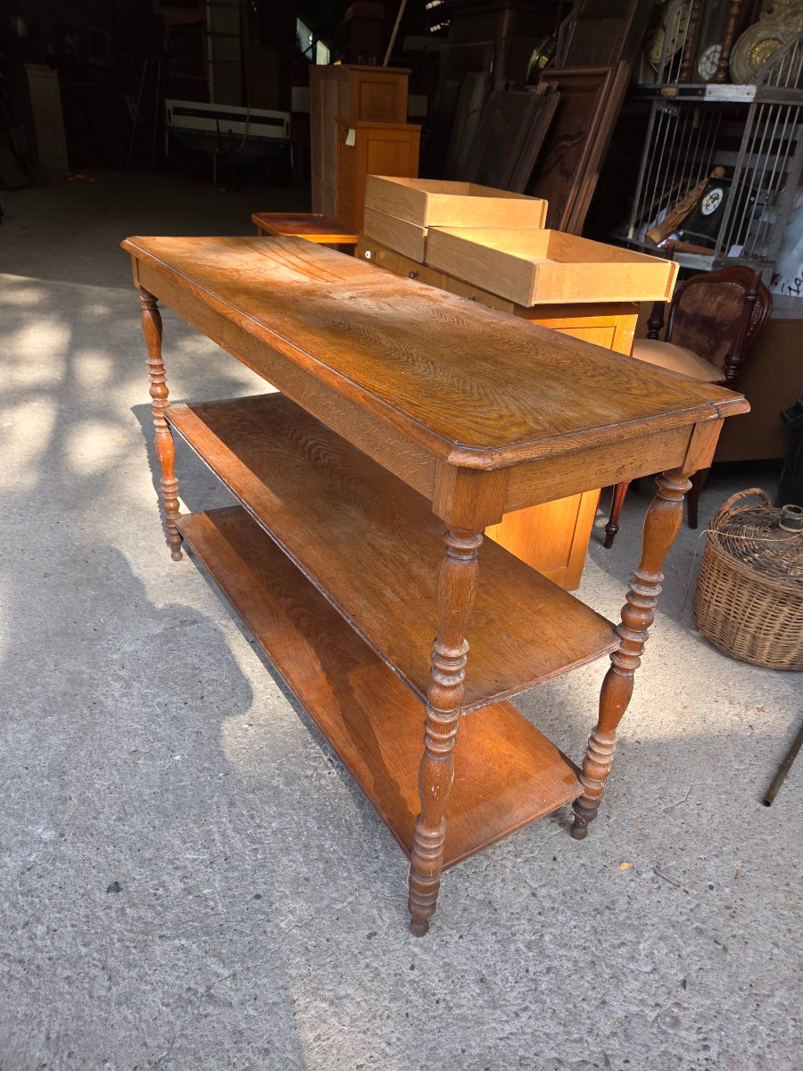 Sideboard From A Former Hotel-restaurant In Nancy, Made Of Period Oak, Restored -photo-4