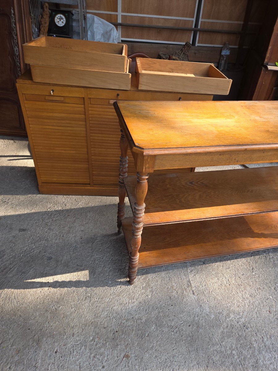 Sideboard From A Former Hotel-restaurant In Nancy, Made Of Period Oak, Restored -photo-6