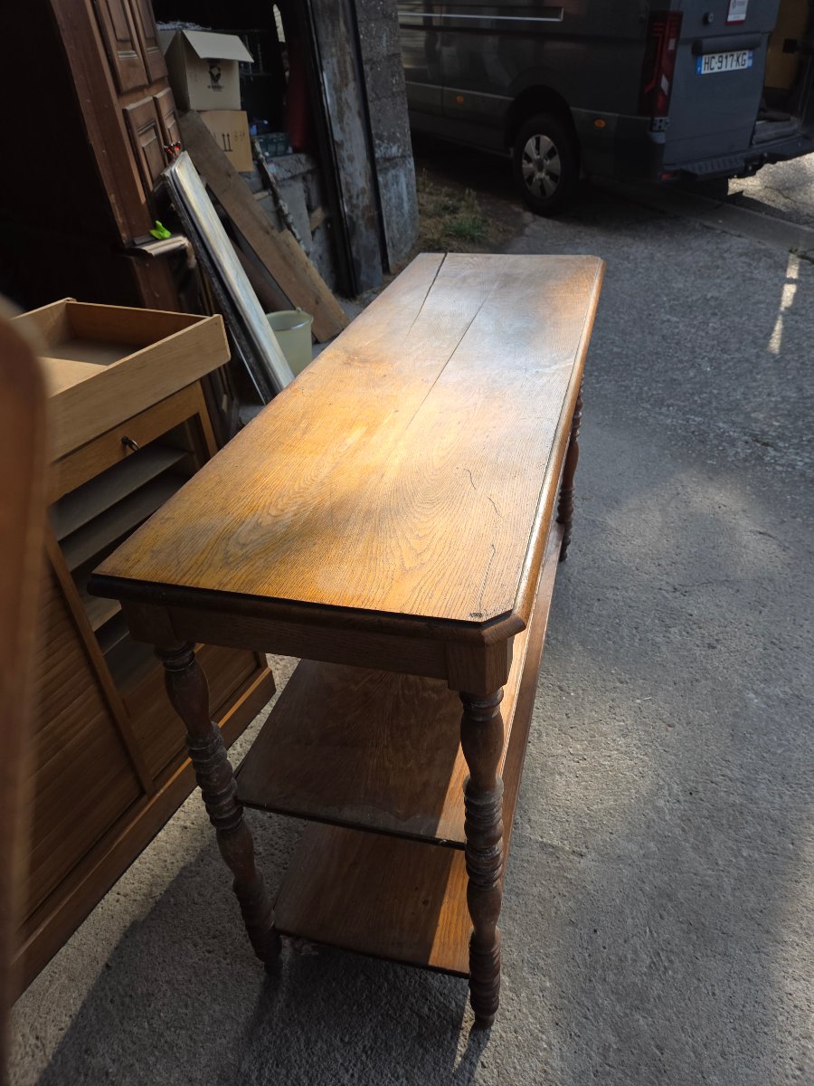 Sideboard From A Former Hotel-restaurant In Nancy, Made Of Period Oak, Restored -photo-7