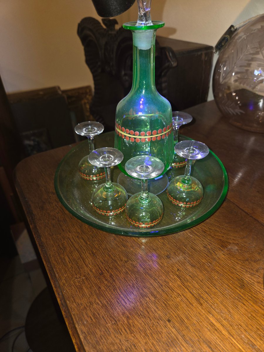 Service a liqueur ( en ouraline) fabrication Portion des annees 20/30-photo-3