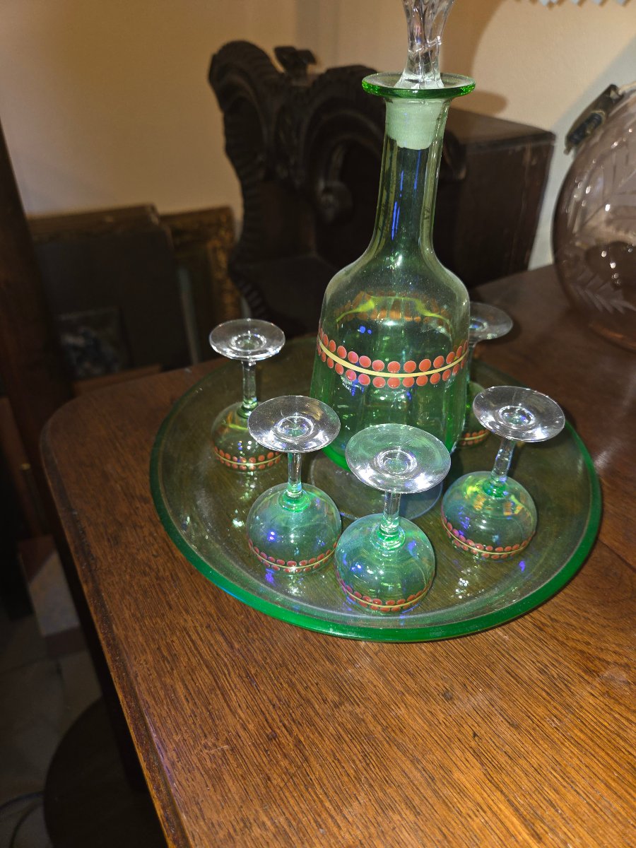 Service a liqueur ( en ouraline) fabrication Portion des annees 20/30-photo-5