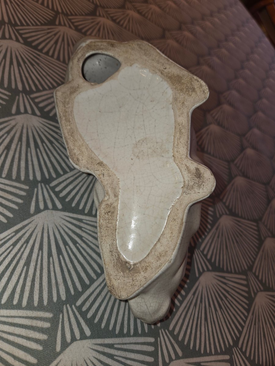 Crackled Earthenware Rabbit, Lemanceau, Saint Clément, From The 1930s-photo-4