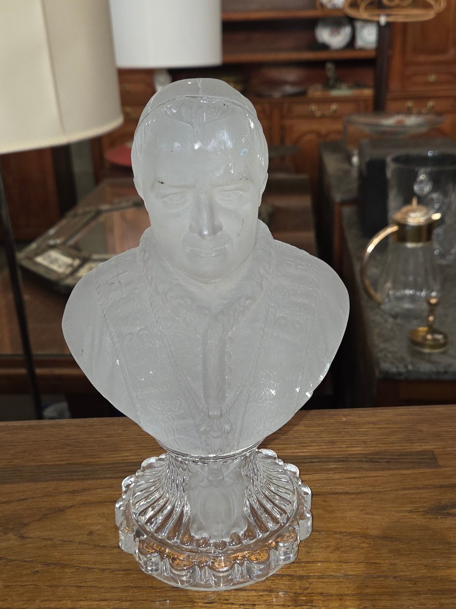 Buste de Pie IX par Baccarat fin du 19eme 