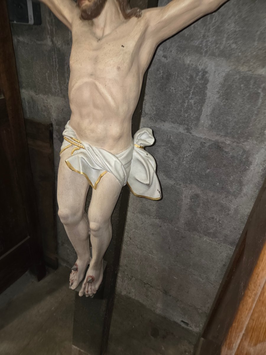 Large Cross With A 19th-century Cast-iron Figure Of Christ -photo-4