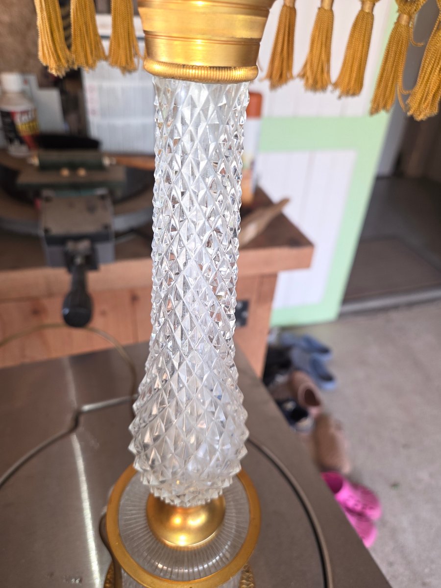 20th-century Crystal And Bronze Lamp -photo-2