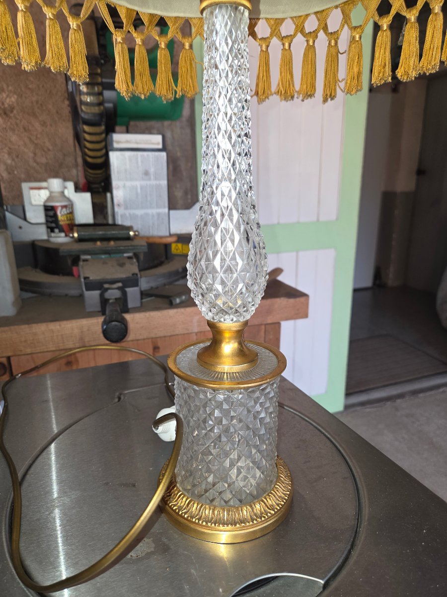 20th-century Crystal And Bronze Lamp -photo-3