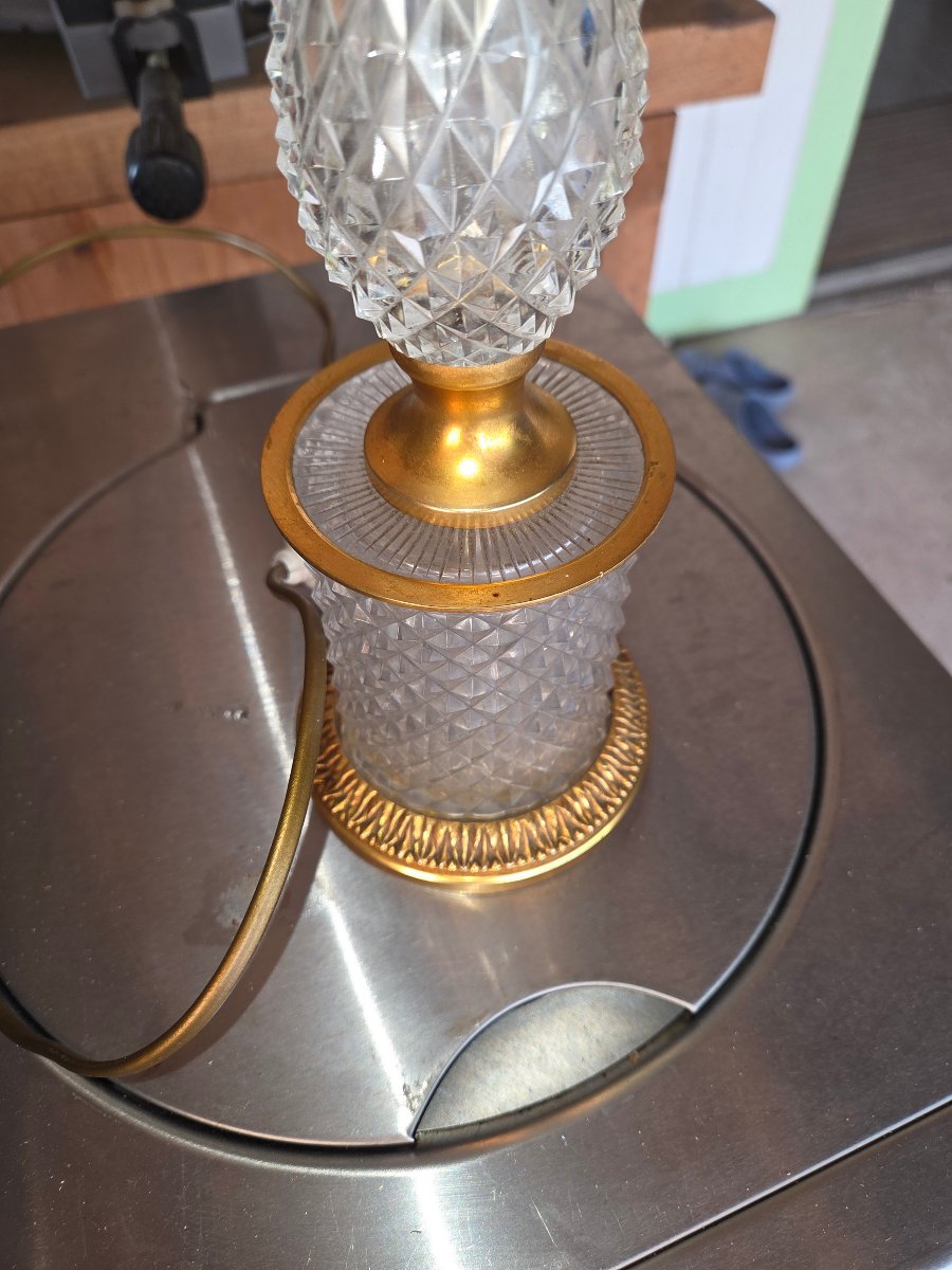 20th-century Crystal And Bronze Lamp -photo-4