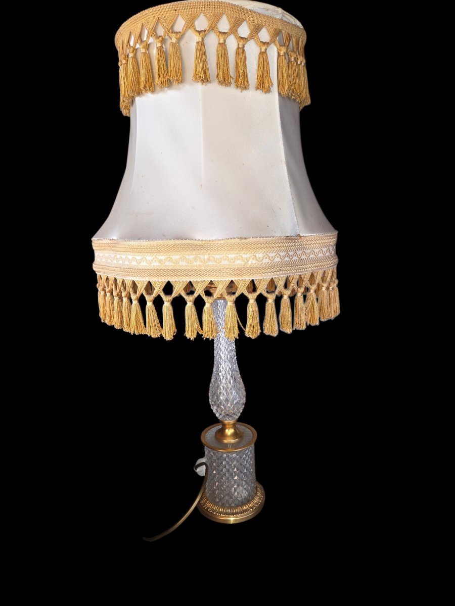 20th-century Crystal And Bronze Lamp 