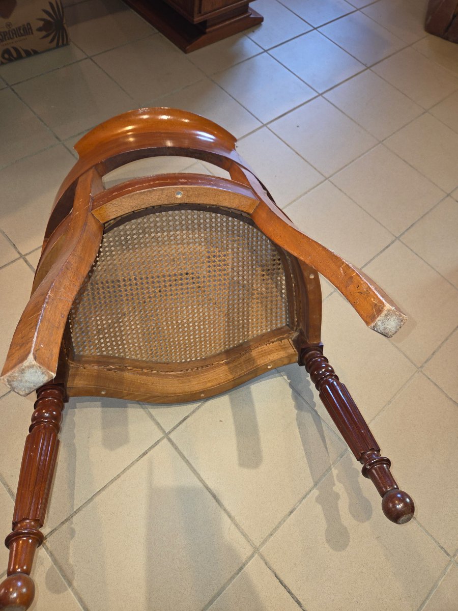 Fauteuil de bureau en acajou d'époque restauration -photo-3