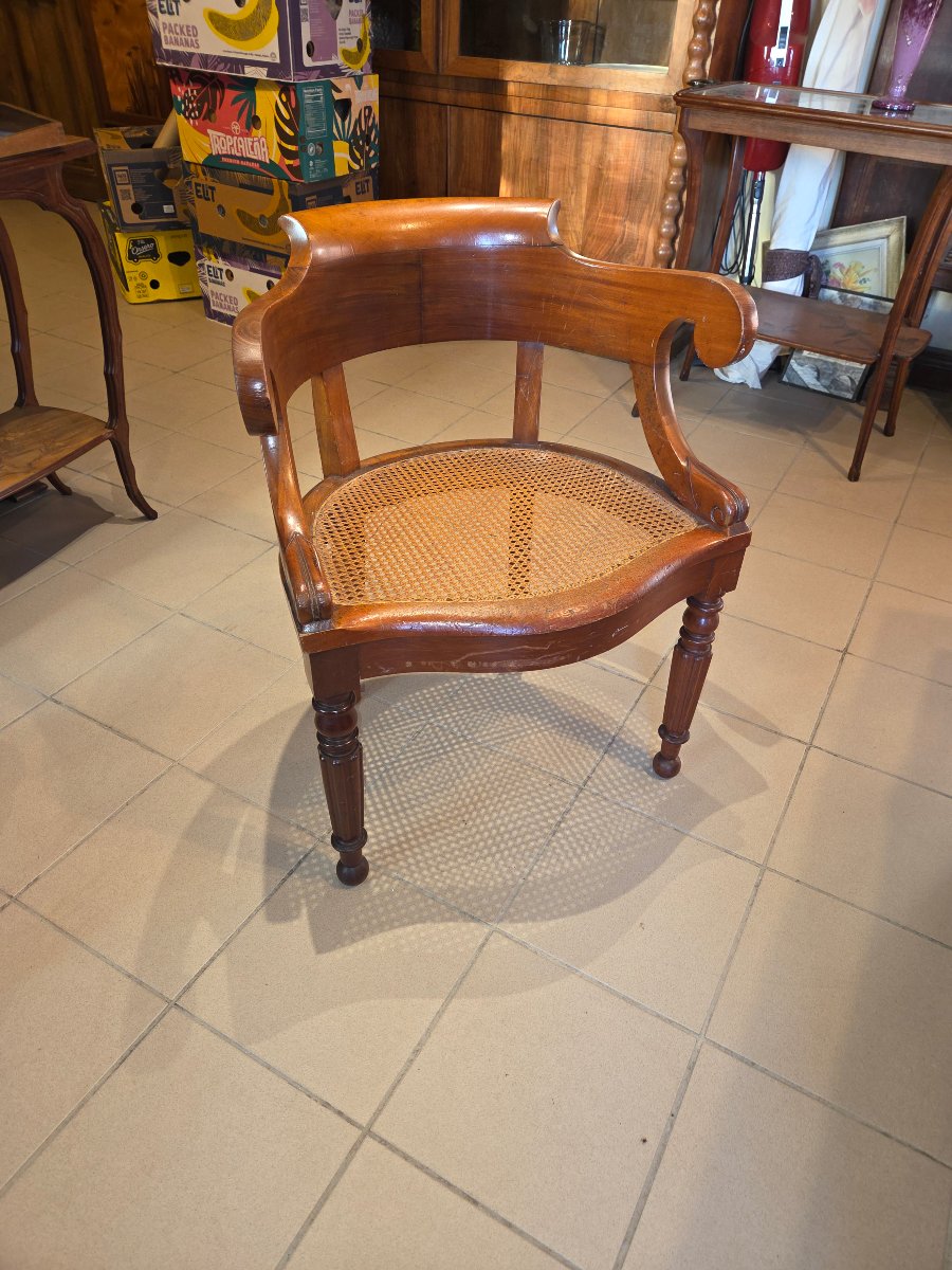 Fauteuil de bureau en acajou d'époque restauration -photo-2