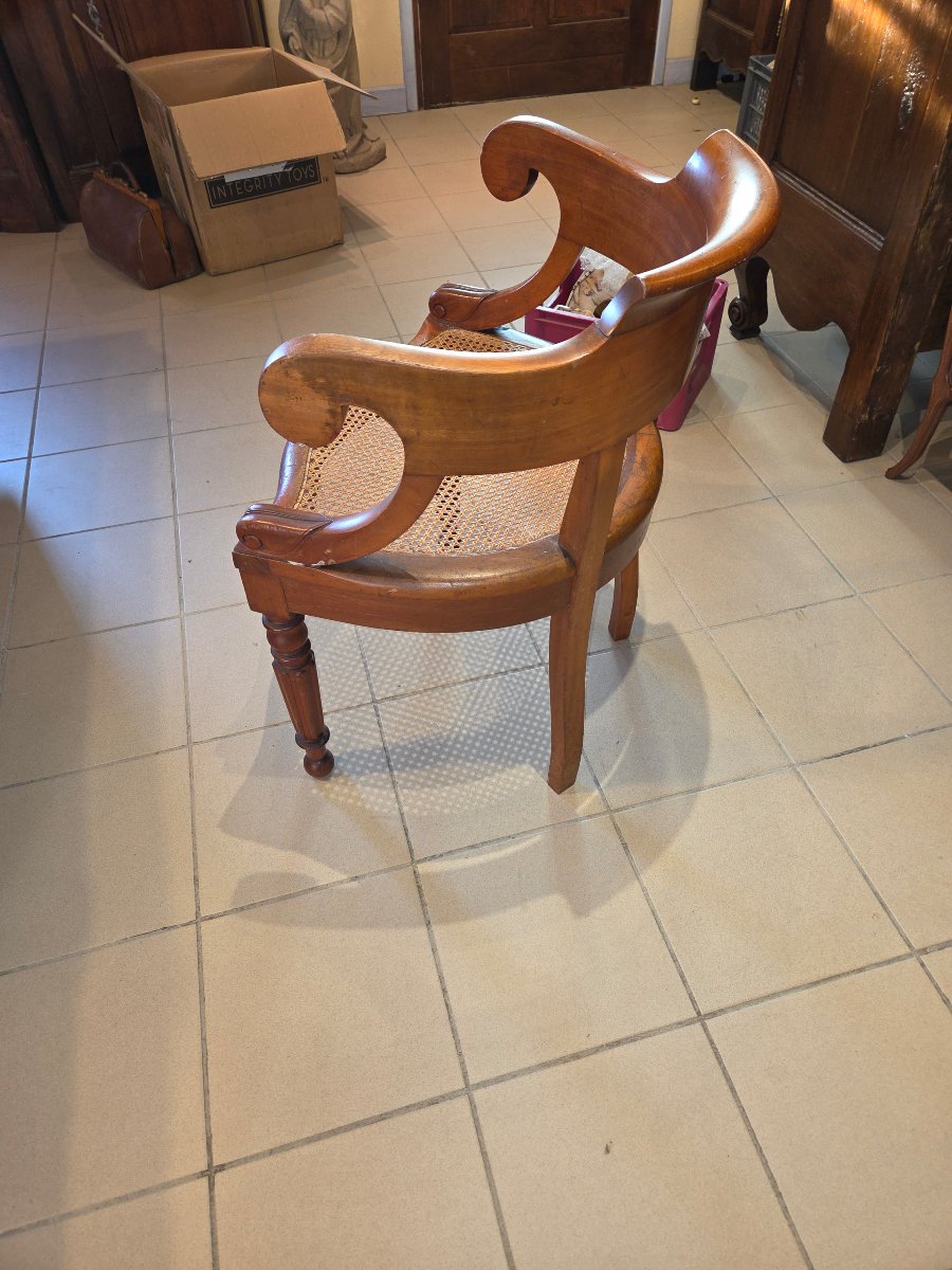 Fauteuil de bureau en acajou d'époque restauration -photo-3