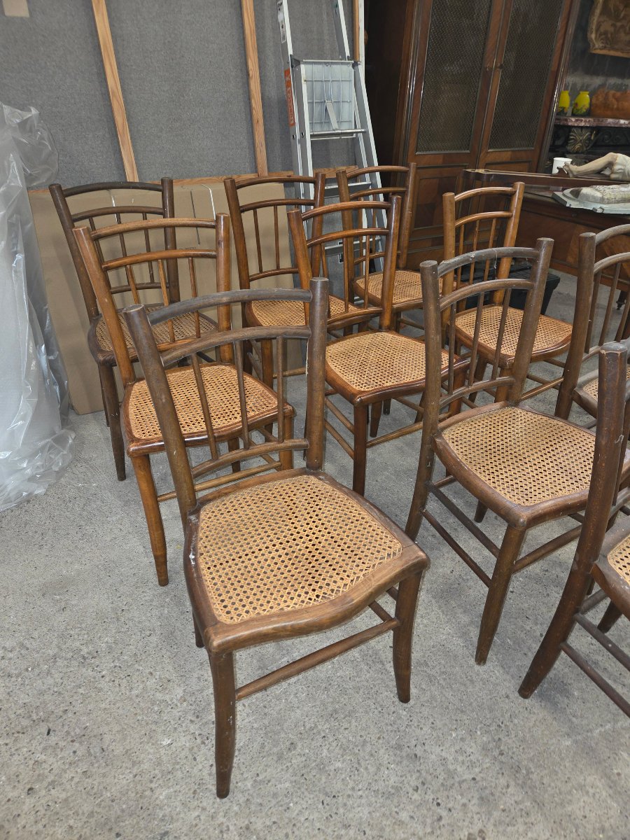 Suite de 10chaisea de bistrot de la fin du 19ème -photo-4