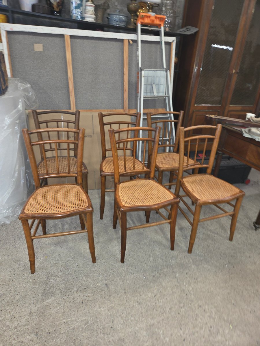 Suite de 10chaisea de bistrot de la fin du 19ème 