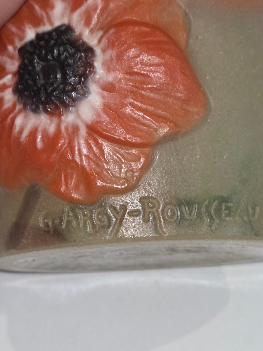 Vase aux anémone en verre multicouchrs de Gabriel ARGY-ROUSSEAU -photo-3