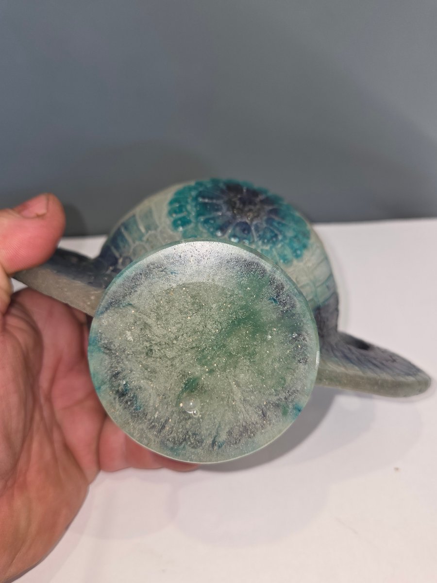 Coupe en pate de verre Gabriel Argy Rousseau a decor  floral vers 1927-photo-4
