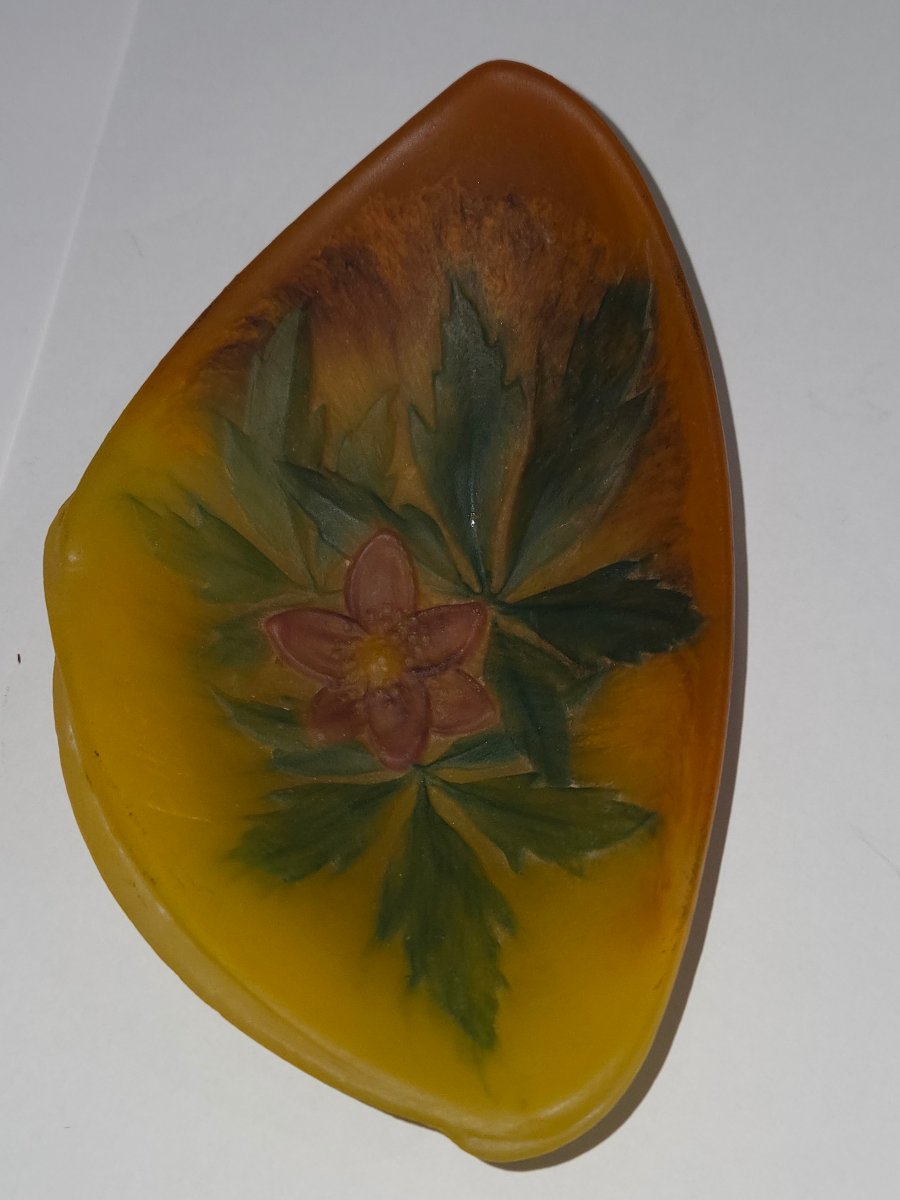 Vide poche art nouveau en pate de verre A.Walter Nancy -photo-2