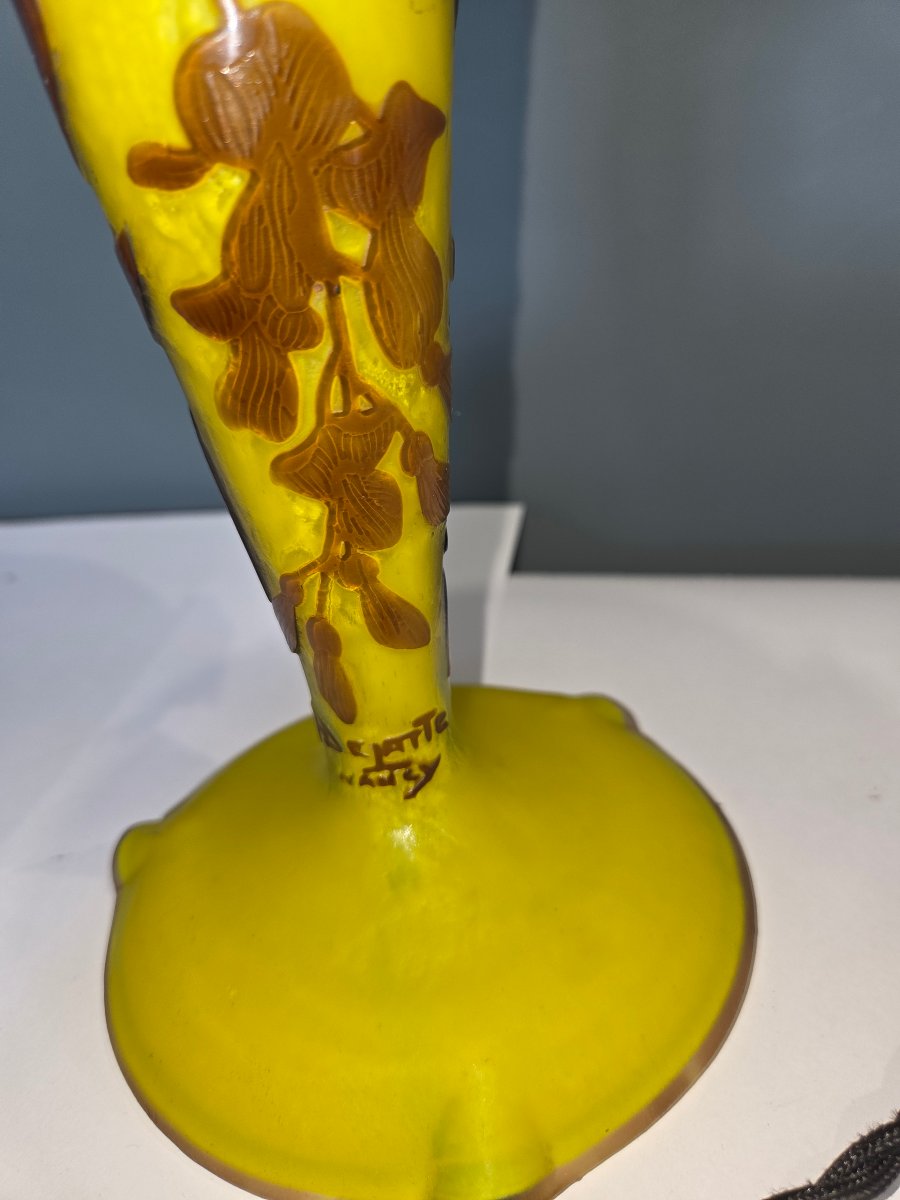 Glass Paste Lamp With A Floral Design, Signed André Delatte Nancy, From The 1930s-photo-3
