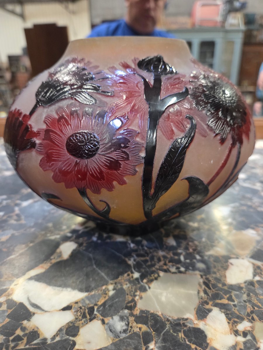 Art Nouveau Vase By Paul Nicolas Of Nancy With A Floral Design