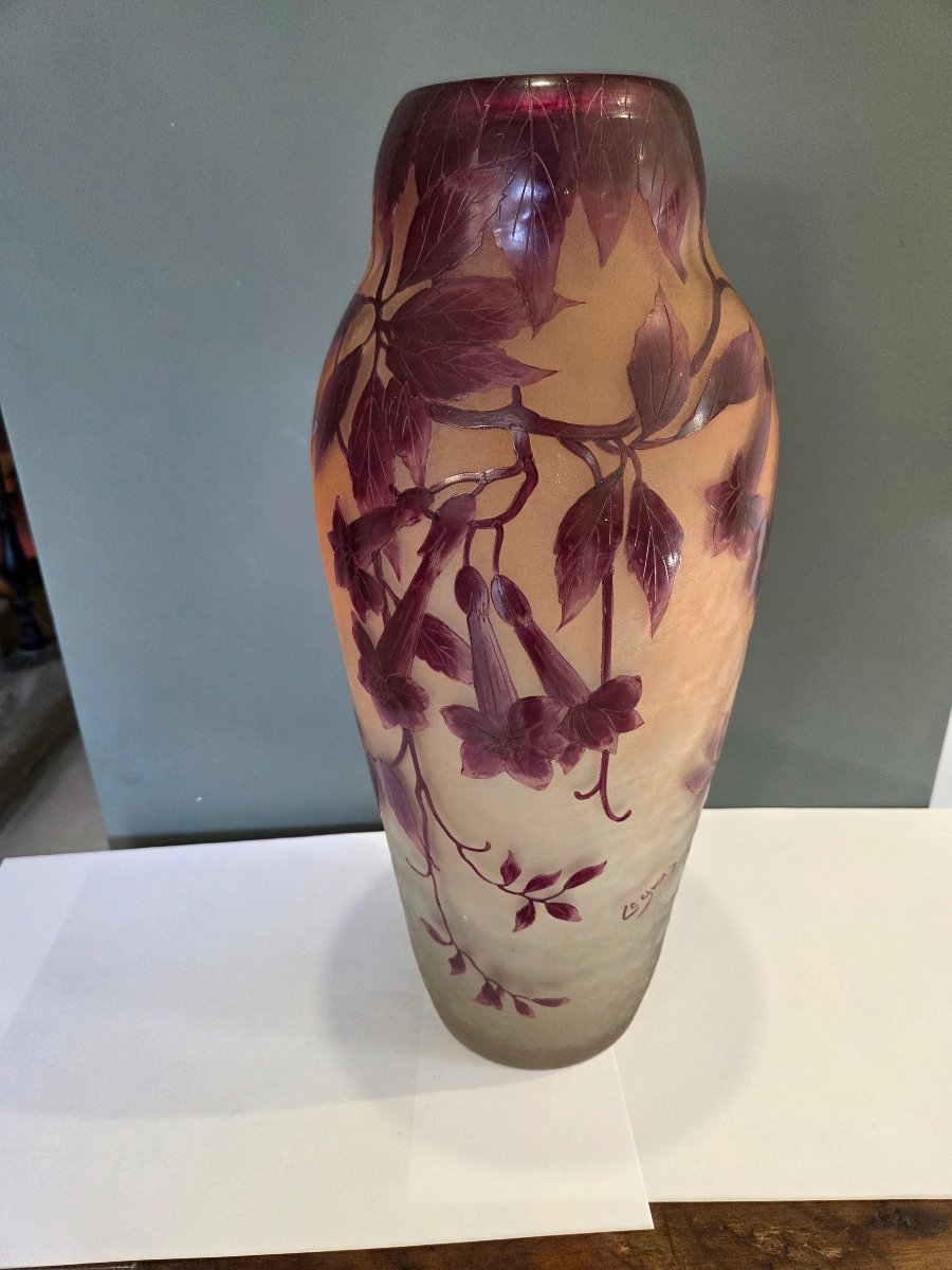Vase Legras modele Ancerville de la série rubis vers 1920-photo-2