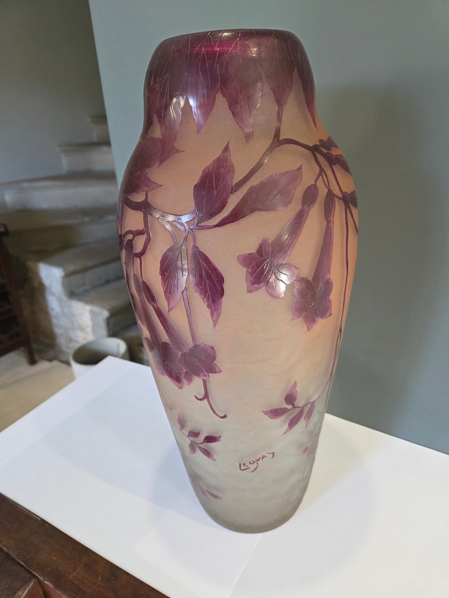 Vase Legras modele Ancerville de la série rubis vers 1920-photo-3