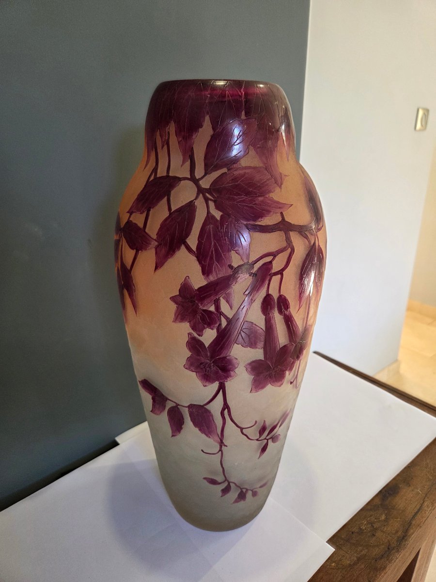Vase Legras modele Ancerville de la série rubis vers 1920-photo-4