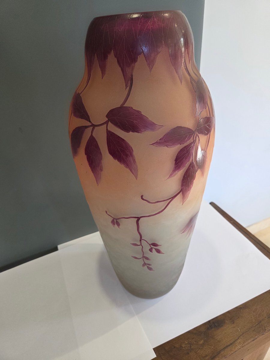 Vase Legras modele Ancerville de la série rubis vers 1920-photo-1