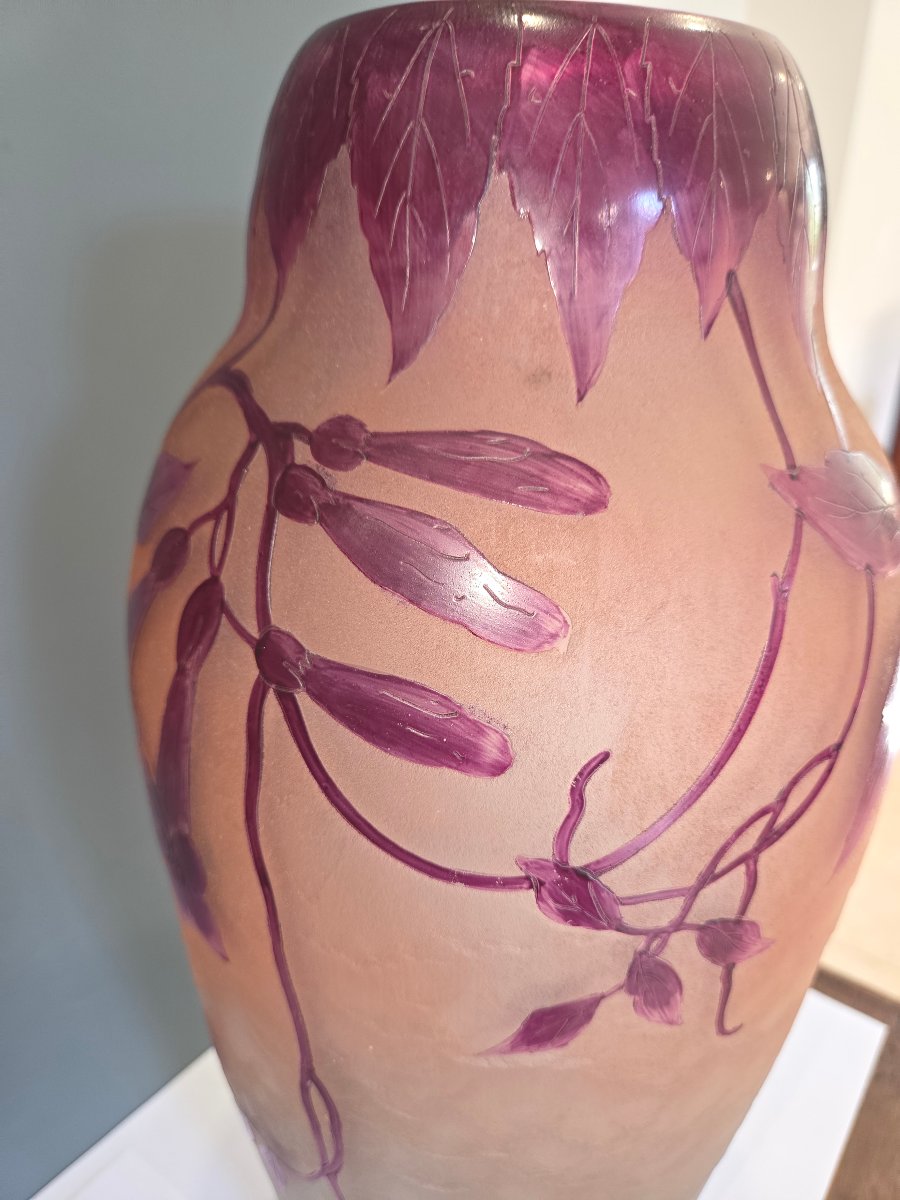 Vase Legras modele Ancerville de la série rubis vers 1920-photo-3