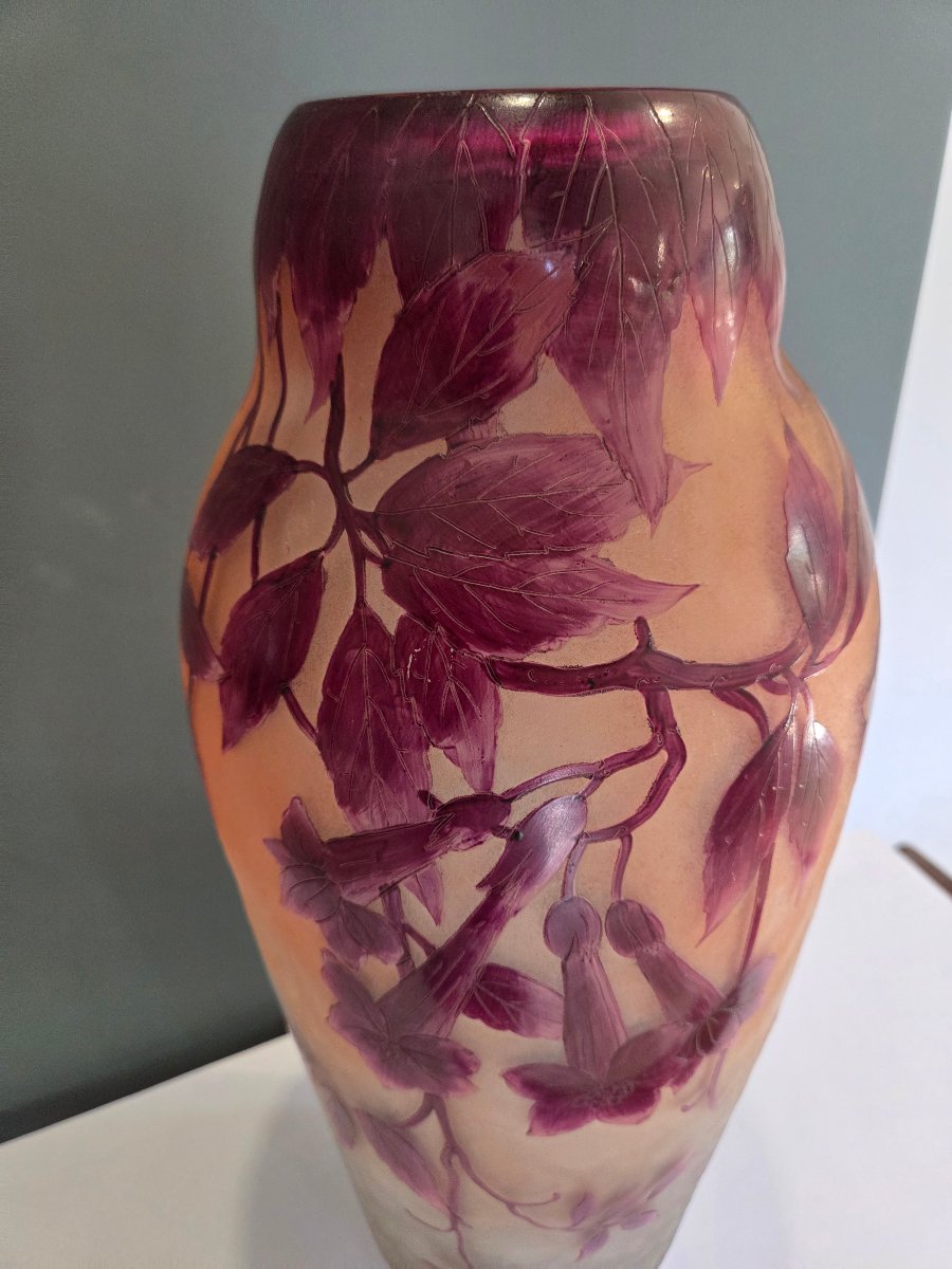 Vase Legras modele Ancerville de la série rubis vers 1920-photo-4