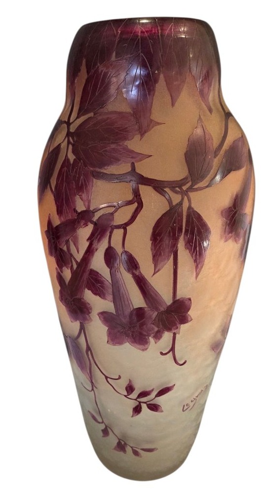 Vase Legras modele Ancerville de la série rubis vers 1920